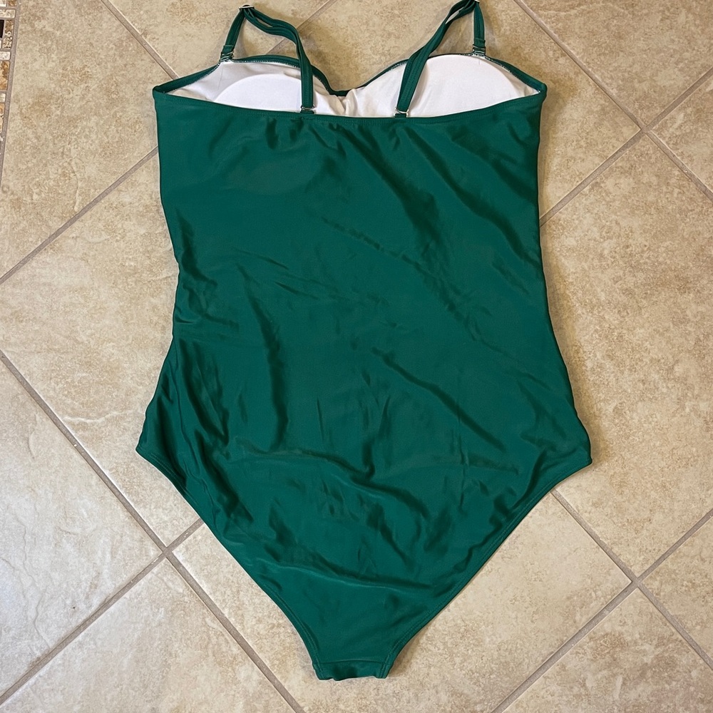 Women's One Piece Swimsuit xxl Emerald Green - Picture 2 of 11
